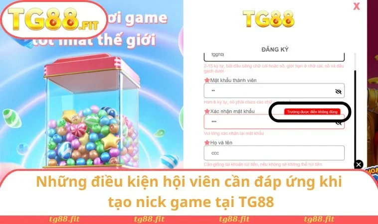 Những điều kiện hội viên cần đáp ứng khi tạo nick game tại TG88