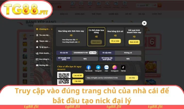 Truy cập vào đúng trang chủ của nhà cái để bắt đầu tạo nick đại lý